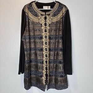 Y2K Chico's Women's Sz-3 Embellishment Jacket Egyptian Sequins Beaded Artsy